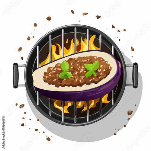 Aubergine gefüllt mit Hackfleisch