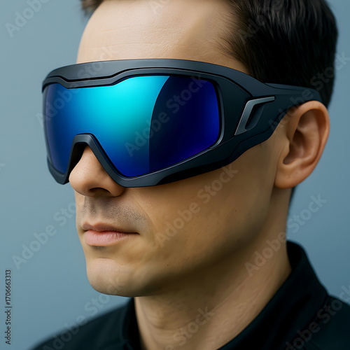 Portrait of a young man wearing Flex Scape sunglasses. 