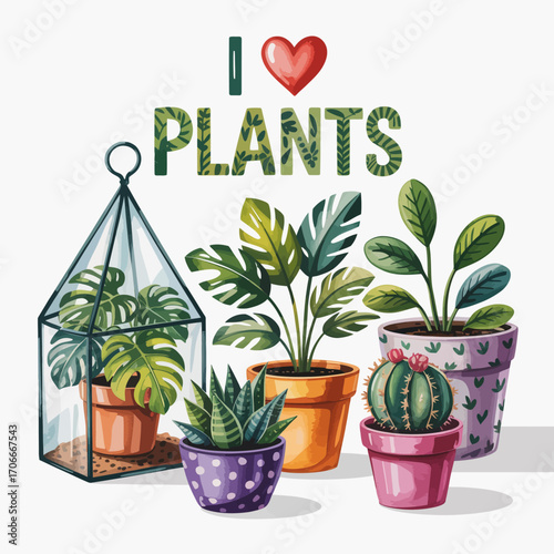 A vibrant collection of various houseplants in stylish pots, showcasing beautification and a love for greenery, each adding charm to indoor spaces and improving air quality.