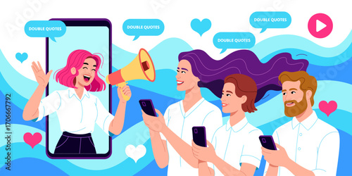 This image illustrates a lively communication scene where individuals engage in conversation through a digital platform, highlighting the vibrancy of modern interaction.
