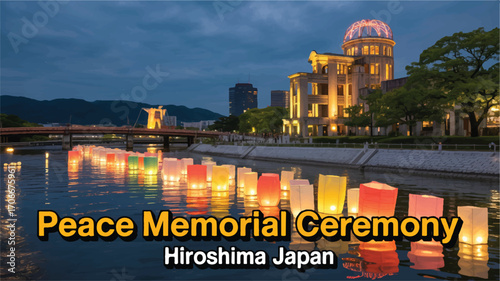Lantern Floating Ceremony in Hiroshima A Tribute to Peace and Remembrance at the Atomic Bomb Dome