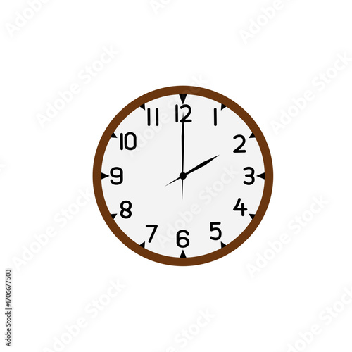 wall clock isolated on white