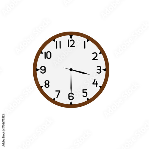 wall clock isolated on white