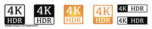 Vector illustration of 4k hdr resolution, use on television.
