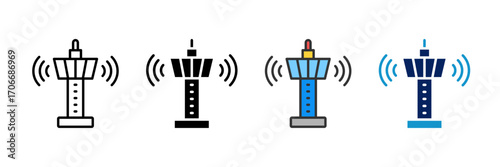 Control Tower Icon Set Multiple Style Collection