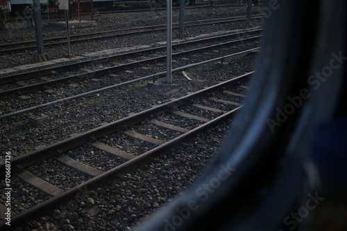 railroad tracks in the afternoon