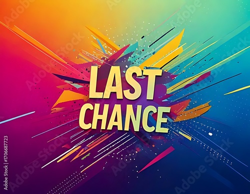 Vibrant, dynamic graphic with the text 