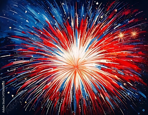 Vibrant firework display against a dark night sky