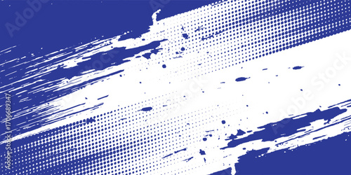 Dots halftone blue and dark blue color pattern gradient grunge texture background. Dots pop art sport style vector illustration. Vector grunge halftone abstract.Dots texture background.