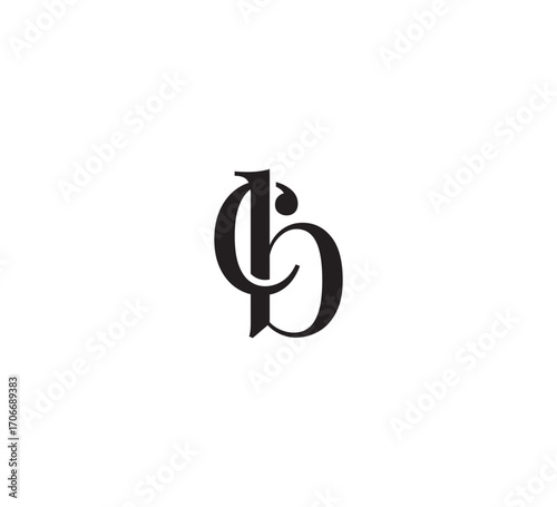 Elegant Serif Monogram Logo with Overlapping Initial Letters – Vintage and Modern Branding Design cb