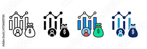 Royalty Chart Icon Set Multiple Style Collection