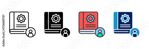 Training Book Icon Set Multiple Style Collection
