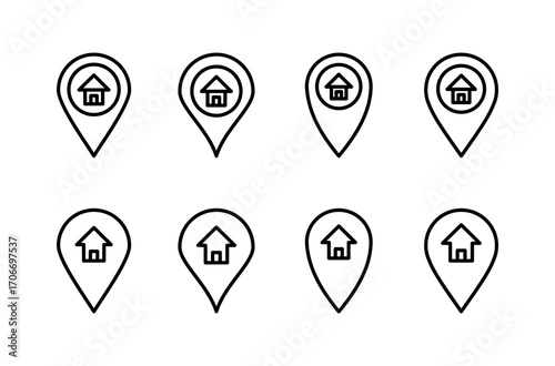 Address icon logo design. home location sign and symbol. pinpoint
