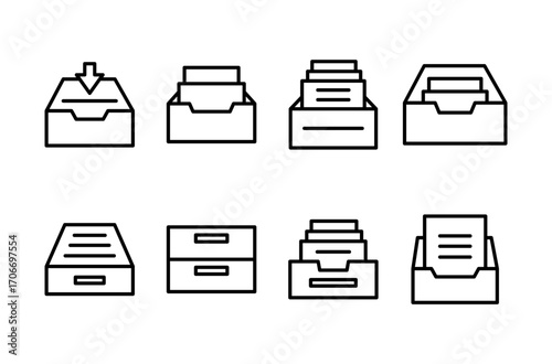 Archive folders icon logo design. Document vector icon. Archive storage icon.