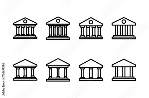 Bank icon logo design. Bank sign and symbol, museum, university
