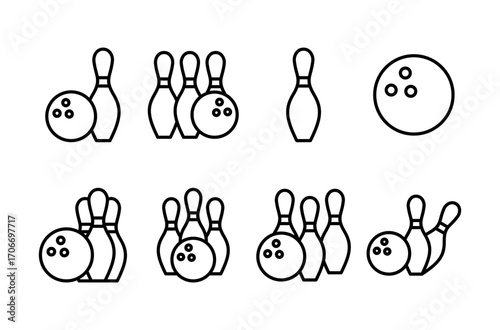 Bowling icon logo design. bowling ball and pin sign and symbol.