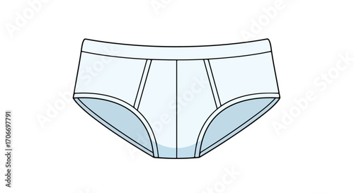 Illustration of classic white briefs underwear for men, showcasing comfort and simplicity in design against a clear backdrop for various uses
