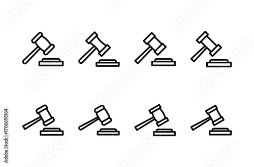 Gavel icon logo design. judge gavel sign and symbol. law icon. auction hammer