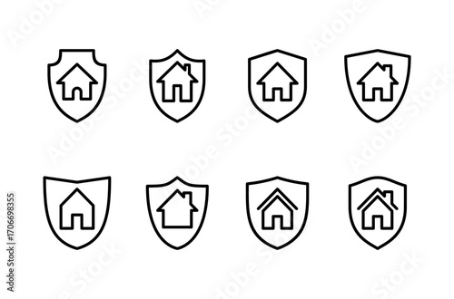 house insurance icon logo design. house protection sign and symbol