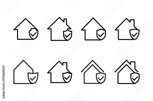home insurance icon logo design. home protection sign and symbol