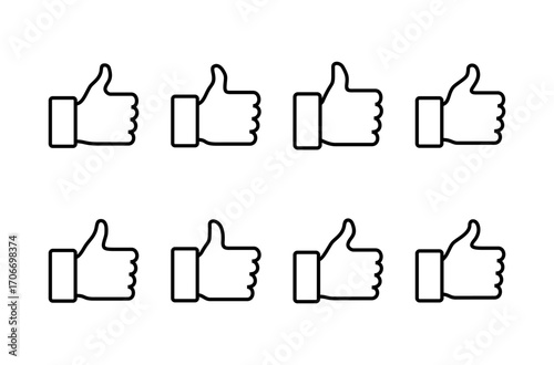 Like icon logo design. Thumbs up sign and symbol. Hand like