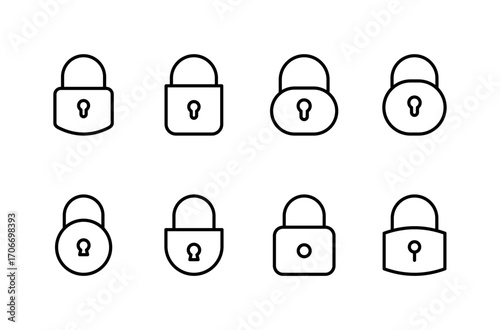 Lock icon logo design. Padlock sign and symbol. Encryption icon. Security symbol