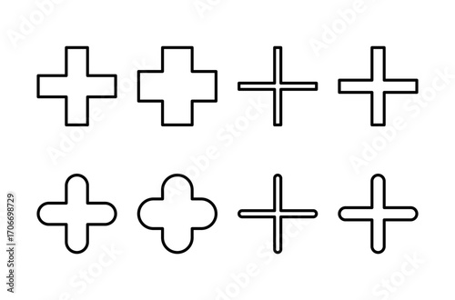 Plus icon logo design. Add plus sign and symbol