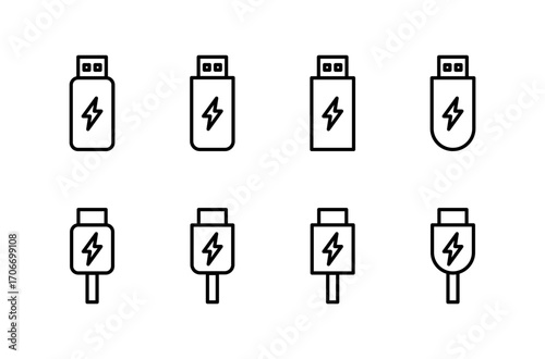 Usb icon logo design. Flash disk sign and symbol. flash drive sign. usb charging