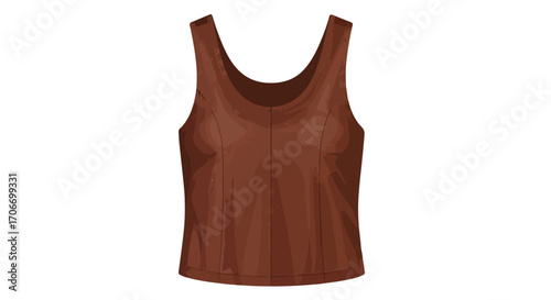 Stylish chocolate brown tank top illustration conveying simplicity and versatility ideal for fashion related designs and promotional materials