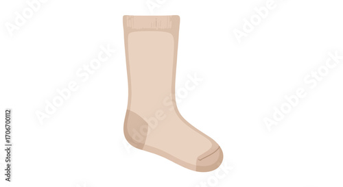 Depiction of a casual beige sock showcasing soft knit texture and comfort enhancing details, perfect for everyday use and style enhancing potential