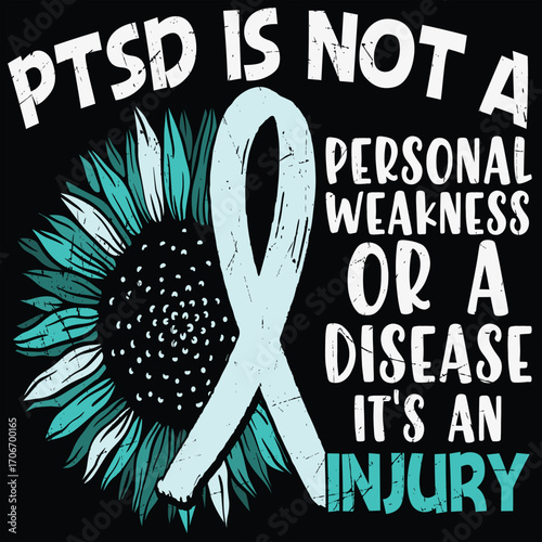 PTSD Not A Personal Weakness Typography Vector T-Shirt Design