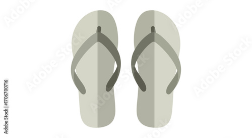 Sandal Simplicity: A Minimalist Gray Flip-Flop Pair for Relaxed Comfort Portraying Summer Footwear and Casual Beach Lifestyle Essentials