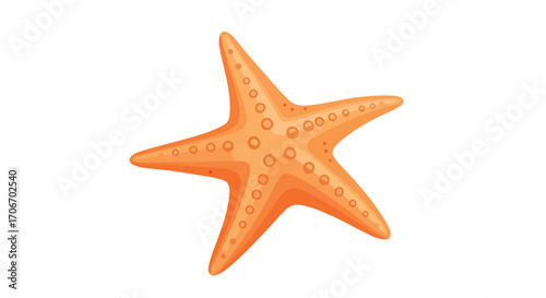 Stylized starfish illustration portraying a tropical and aquatic theme with orange color pallette and dotted textures symbolizing summer vacation