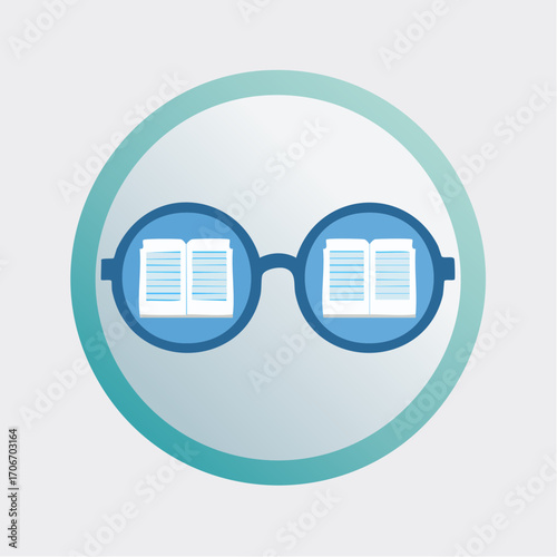 Conceptual representation of reading and learning with a book incorporated into eyeglasses design