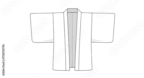 Minimalist Illustration of a Traditional Kimono Garment Depicting Simple Design Aesthetic and Cultural Heritage Element