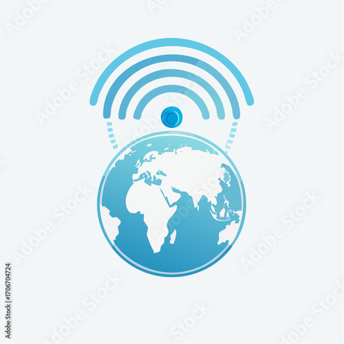 Global Connectivity: Worldwide Wireless Internet Access Icon Illustrating Digital Communication