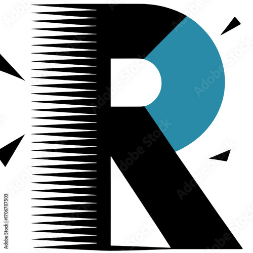 Creative logo design featuring bold letter R and unique shapes for a modern look and artistic flair
