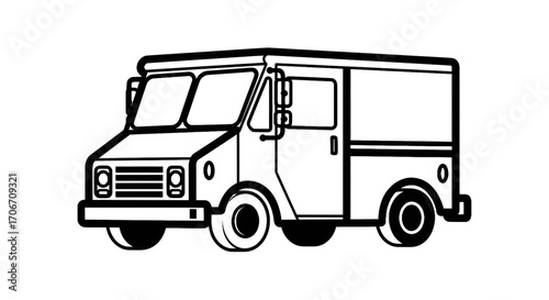 Wallpaper Mural Delivery van outline illustration Torontodigital.ca