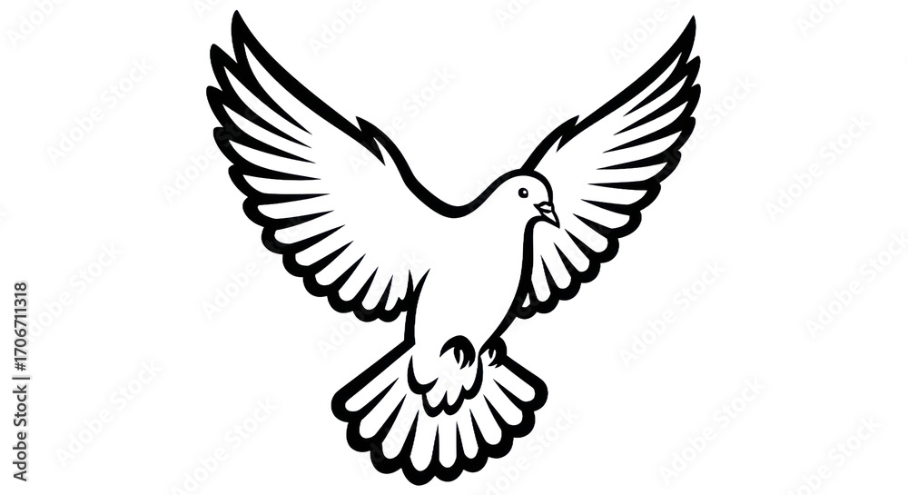 Obraz premium Flying dove silhouette design