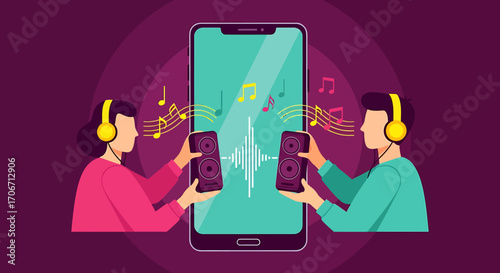 Musical Harmony: Smartphone, Speakers, and Listeners Sharing Melodies