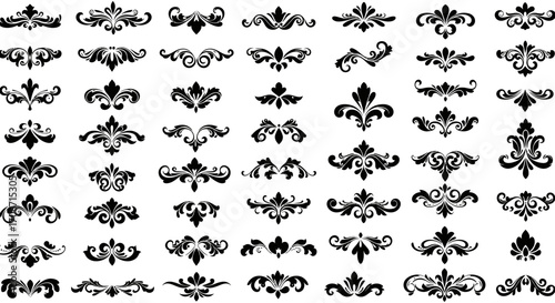 Elegant vector flourish elements provide a decorative touch, perfect for adding a refined and ornamental style to various design projects and creative endeavors.