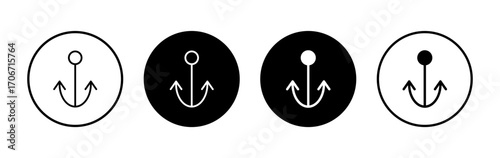 Anchor icon symbol for apps and websites. Anchor sign and symbol. Anchor marine icon.