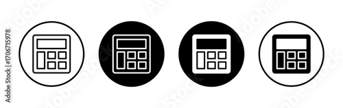 Calculator icon symbol for apps and websites. Accounting calculator sign and symbol.