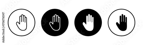 Hand icon symbol for apps and websites. hand sign and symbol. palm