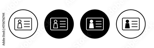 License icon symbol for apps and websites. ID card icon. driver license, staff identification card