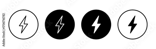 Lightning icon symbol for apps and websites. electric sign and symbol. power icon. energy sign