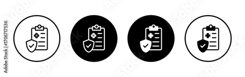 Medical insurance icon symbol for apps and websites. health insurance sign and symbol
