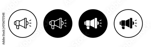 Megaphone icon symbol for apps and websites. Loudspeaker sign and symbol
