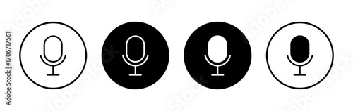 Microphone icon symbol for apps and websites. karaoke sign and symbol