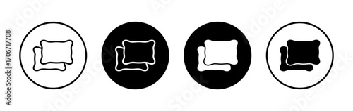 Pillow icon symbol for apps and websites. Pillow sign and symbol. Comfortable fluffy pillow